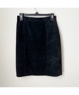 Vintage P. B. Martin Suede leather Skirt Size 10 Back Slit SNAPS Closure - $631.69 MXN