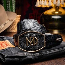 Iowa Genuine Caiman Skin Western Belt Black image 5