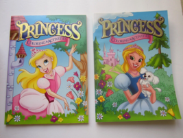 PRINCESS Fun Coloring &amp; Activities Books (2) 96 Pages Each Mazes, Dot To Dot New - £7.70 GBP