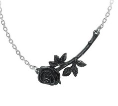 Alchemy Gothic Black Rose Thorn Necklace Pendant Fine English Pewter P913 New - $17.95
