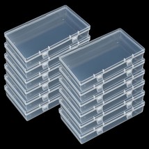 12 Pieces Rectangular Empty Mini Clear Plastic Organizer Storage Box Containers  - £34.53 GBP