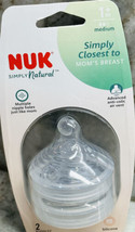 NUK Simply Natural Baby Bottle Nipples 1 Month + Medium Flow BPA FREE 2 ... - $15.72