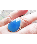 Sale, Beautiful Blue Chalcedony Ring Size 10 USA, 925 Silver, Sky Blue - €24,15 EUR