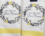 Set of 2 Same Microfiber Towels (15&quot;x25&quot;) BEES WREATH,YOU ARE THE BEE&#39;S ... - $10.88
