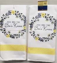 Set of 2 Same Microfiber Towels (15&quot;x25&quot;) BEES WREATH,YOU ARE THE BEE&#39;S ... - $10.88