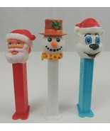 Vtg Lot of 3 Christmas Pez Dispensers Santa Polar Bear,&amp; Snowman In Brow... - €7,57 EUR