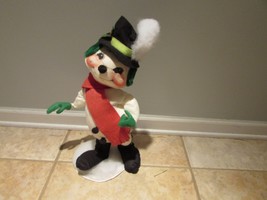 ANNALEE MOBILITEE DOLL 1989 CHRISTMAS SNOWMAN WITH SCARF 19&quot; GREEN EAR M... - $450.29 MXN