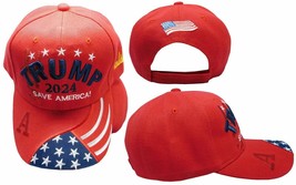 Trump 2024 Save America! Usa Shadow Usa Flag On Bill Red Embroidered Cap... - £16.53 GBP