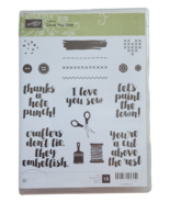 Stampin Up Love You Sew Much Valentine&#39;s Day 18 Clear Cling Mount Stamps - £8.14 GBP