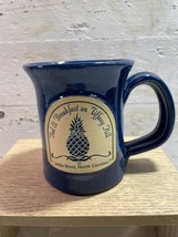 2010 Deneen Pottery Mug Navy Blue Bed &amp; Breakfast on Tiffany Hill Mills River NC - $14.49