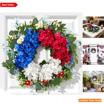 25-Inch Handmade Patriotic Wreath for Independence Day – Perfect for Fro... - $83.11