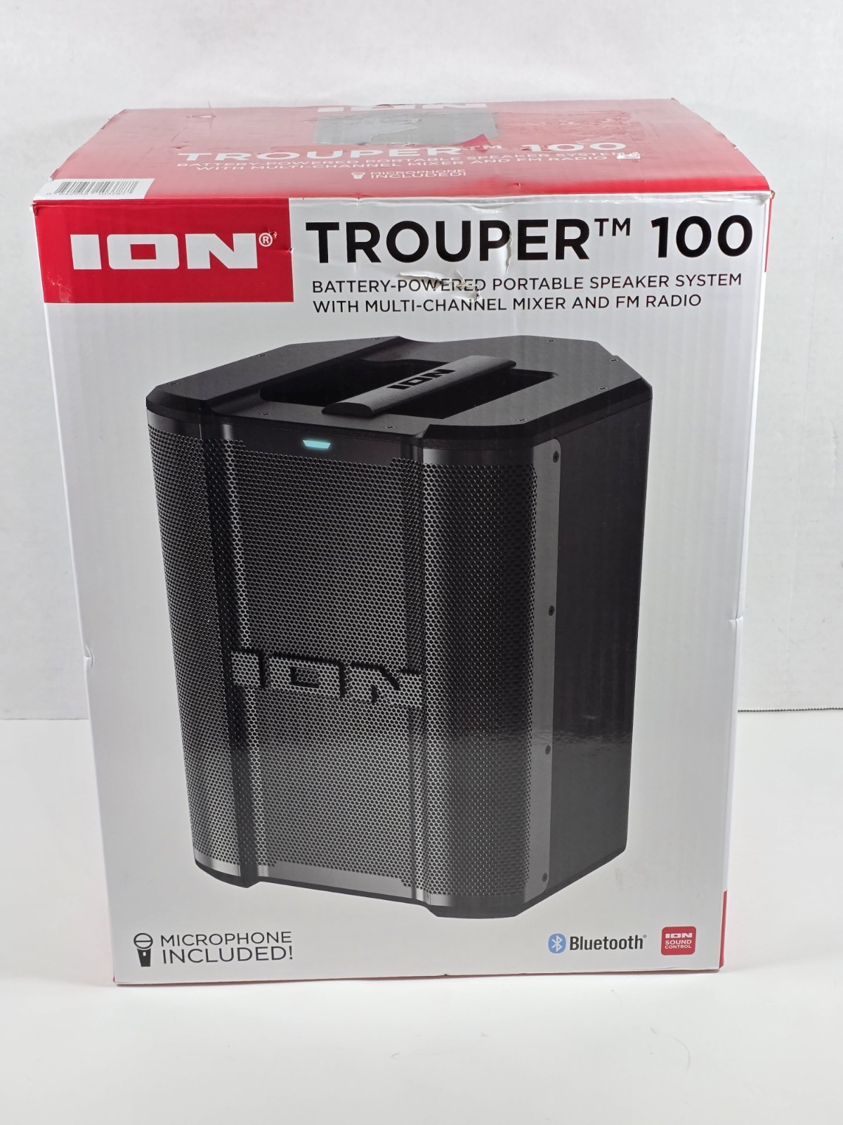 ION Audio - Trouper 100 Portable Bluetooth Speaker with FM &amp; Multi-Chann... - $74.25