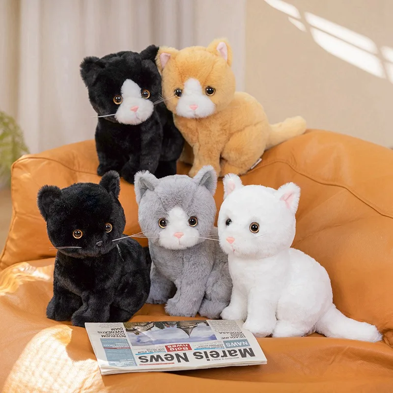 26cm Stuffed Devon Rex Cats Plush Toy Simulation Pastoral Cat Cute Cat Pet Toys - £9.89 GBP