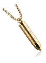 Stainless Steel Bullet Pendant Necklace for Men in - £37.41 GBP