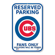 Chicago Cubs 11&quot; x 17&quot; Reserved Parking Plastic Sign - MLB - $286.74 MXN