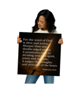 Hebrews 4:12 Poster – Word of God Is Living and Active – Christian Wall Art - $28.79 CAD