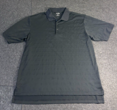 Adidas Golf Black Striped Short Sleeve Polo White Logo Men&#39;s Size Large - $15.78
