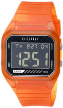 Electric ED01 Black Digital Dial Orange Translucent PU Strap Watch EW011... - $42.06