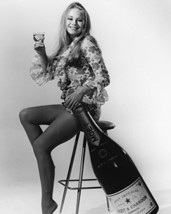 Veronica Carlson 16X20 Canvas Leggy Full Length Holding Giant Champagne Bottle - £55.93 GBP