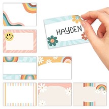 Retro Name Tag Stickers | Set of 56 | Classroom Supplies - $11.99