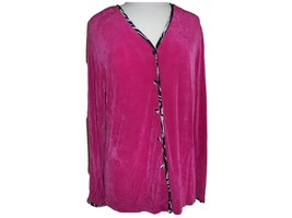 Popovitch Studio Womens Cardigan Sweater Size Small Hot Pink Zebra Print... - £7.00 GBP