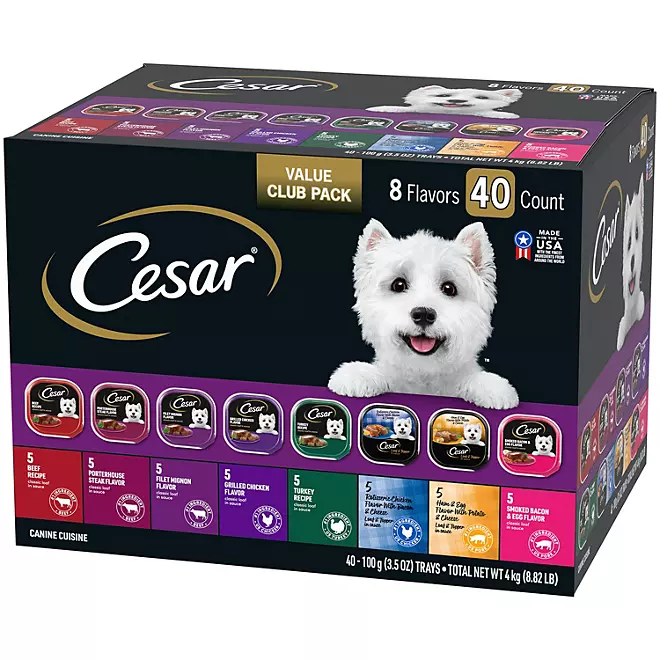 Cesar wet dog food, 8 flavor pack, 3.5 oz, 40 ct. in Sauce cruisine  - £41.56 GBP