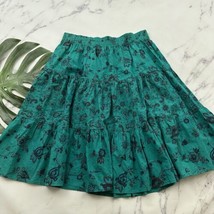 Venezia Womens Vintage 90s A-line Midi Skirt Size L Green Paisley Floral... - $27.71