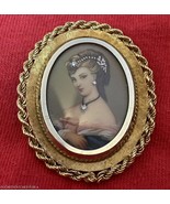 ART NOUVEAU VINTAGE 18 KT ITALIAN GOLD PORTRAIT HABILLE PENDANT BROOCH P... - $2,085.25