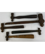 VINTAGE BALL PEEN HAMMER BLACKSMITH TOOLS Wood Handle Lot of 5 Assorted ... - $67.82 CAD