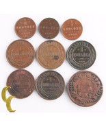 1737-1912 Russia 1/2 &amp; 1 Kopek (9 coins) Kopeck Denga Half KM-188 Y-9.2 ... - $155.07 CAD