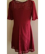 Xhilaration Brand ~ Women&#39;s Size Medium ~ Burgundy ~ Lace ~ Lined Dress - £17.60 GBP