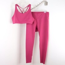 Old Navy Active Women&#39;s XL 2pc Go-Dry Powerpress Pink Sport Bra &amp; Leggings Set - £18.48 GBP