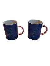 Starbucks 2018 Set of 2 Christmas Tree Mugs - Blue with Candy Cane Handle - £19.16 GBP
