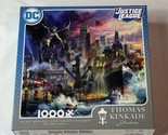 Ceaco DC 1000 Piece Puzzle Thomas Kinkade Justice League SHOWDOWN GOTHAM... - $11.69