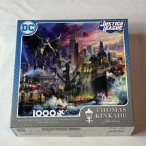 Ceaco DC 1000 Piece Puzzle Thomas Kinkade Justice League SHOWDOWN GOTHAM... - £9.19 GBP