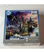 Ceaco DC 1000 Piece Puzzle Thomas Kinkade Justice League SHOWDOWN GOTHAM... - £9.19 GBP