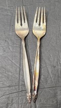 MCM Rogers Bros IS Garland Silverplate 1965 Lot of 2 Dessert Salad Forks - $8.08