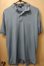 Polo Ralph Lauren Mens Size L  Blue With Yellow Pony Golf Casual SOFT Polo Shirt - £13.83 GBP