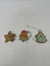 Avon Lot of 3 Gingerbread Cookie Christmas Ornaments Holding the Cookie Cutters - £11.81 GBP