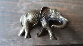 Antique Brass Elephant Paperweight 3&quot; - $57.61
