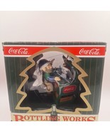 Coke Coca Cola Bottling Works Christmas Tree Ornament 1997 Elf &amp; Penguin - $7.11