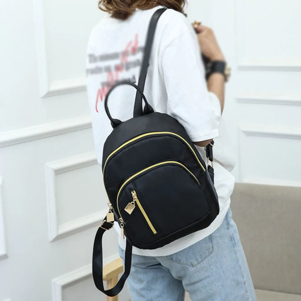 Female Backpack Large Capacity Anti-Theft Backpack Simple Black Bags For Women G - $65.97