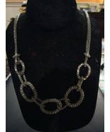 Silver Chain Round Link Necklace Adjustable Pre-Owned - £7.91 GBP