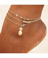 2 Piece Lot Sexy Gold Silver Color Ankle Bracelet Pineapple Hot Wife Swi... - £18.33 GBP