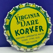 Soda pop bottle cap vintage advertising drink Virginia Dare Korker corker yellow - £6.29 GBP