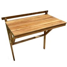 Patio Wise Outdoor Folding Balcony Table, Folding Acacia Wood Deck Bar Furniture - £87.90 GBP