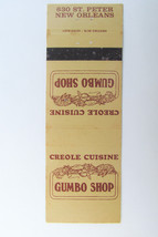 Gumbo Shop - New Orleans, Louisiana Creole Restaurant 20 Strike Matchbook Cover - £1.38 GBP