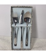 3 Piece Toddler Baby Flatware Set Rose Vine John Mason Stainless Fork Sp... - $18.31 CAD