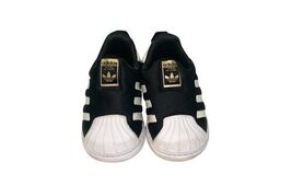 Adidas Superstar Toddler Shoes Black White Slip On Sneakers Size 5K image 2