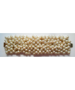 J Crew Wide Faux Pearl Cluster Bracelet 7.5&quot; Long x 2.1/8&quot; wide - $65.92 CAD